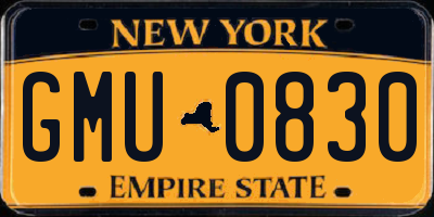 NY license plate GMU0830
