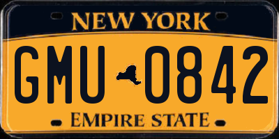 NY license plate GMU0842