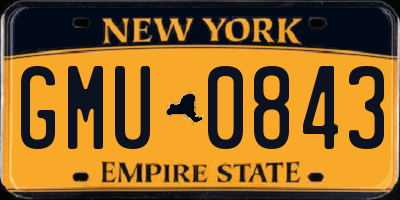NY license plate GMU0843