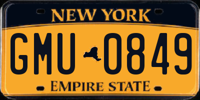 NY license plate GMU0849