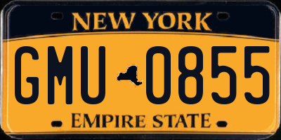 NY license plate GMU0855
