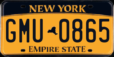 NY license plate GMU0865