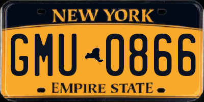 NY license plate GMU0866