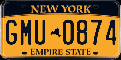 NY license plate GMU0874