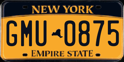 NY license plate GMU0875