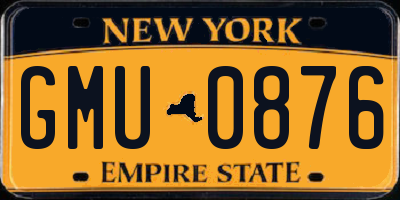 NY license plate GMU0876