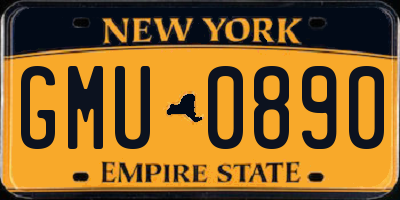 NY license plate GMU0890
