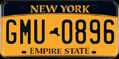 NY license plate GMU0896