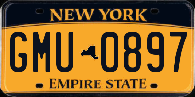 NY license plate GMU0897