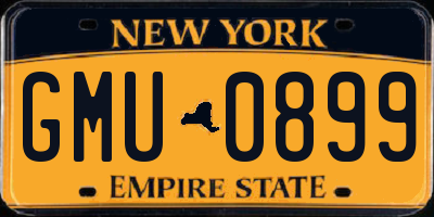 NY license plate GMU0899