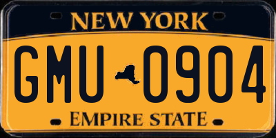 NY license plate GMU0904