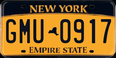 NY license plate GMU0917