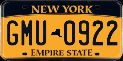 NY license plate GMU0922