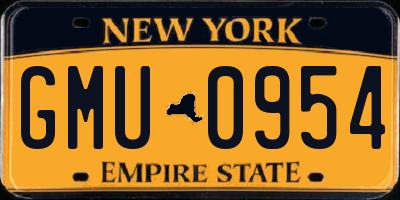 NY license plate GMU0954