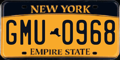 NY license plate GMU0968