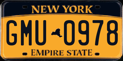 NY license plate GMU0978