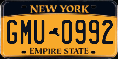 NY license plate GMU0992