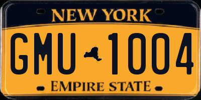 NY license plate GMU1004