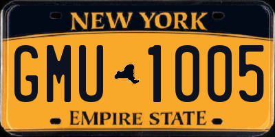 NY license plate GMU1005
