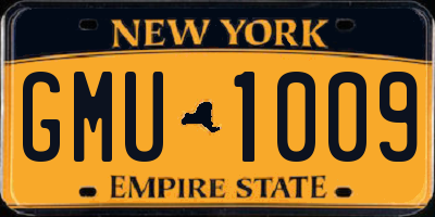 NY license plate GMU1009
