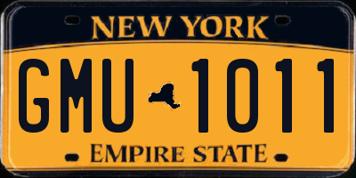 NY license plate GMU1011