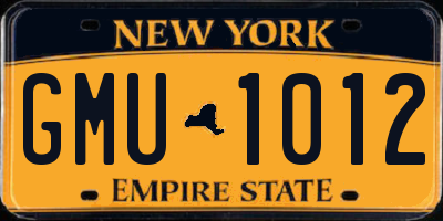 NY license plate GMU1012