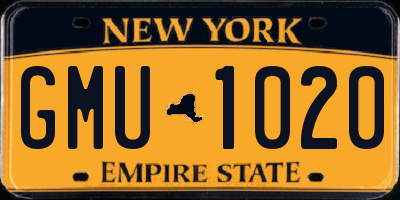 NY license plate GMU1020