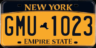 NY license plate GMU1023