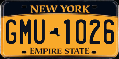 NY license plate GMU1026