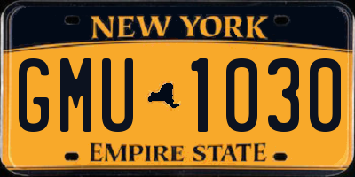 NY license plate GMU1030