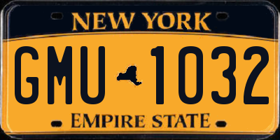 NY license plate GMU1032
