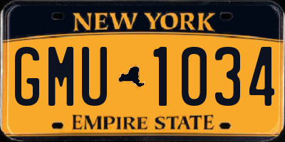 NY license plate GMU1034