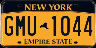 NY license plate GMU1044