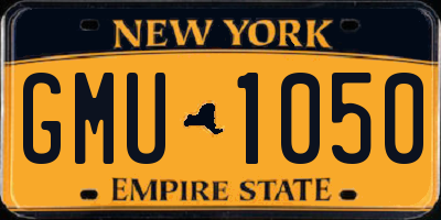 NY license plate GMU1050