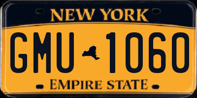 NY license plate GMU1060