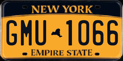 NY license plate GMU1066