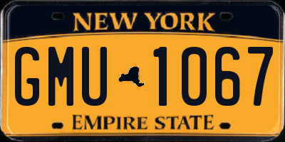 NY license plate GMU1067