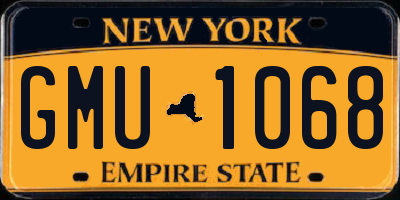 NY license plate GMU1068