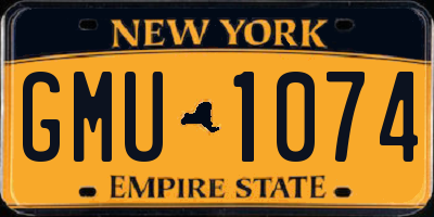 NY license plate GMU1074