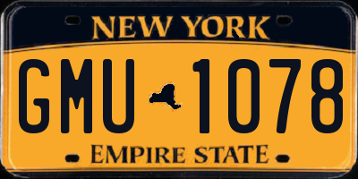 NY license plate GMU1078