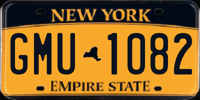 NY license plate GMU1082