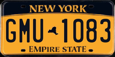 NY license plate GMU1083