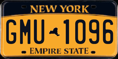 NY license plate GMU1096