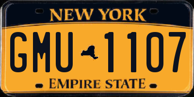 NY license plate GMU1107