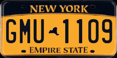 NY license plate GMU1109