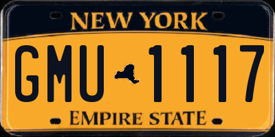 NY license plate GMU1117
