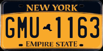 NY license plate GMU1163