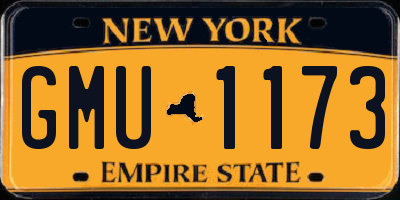 NY license plate GMU1173
