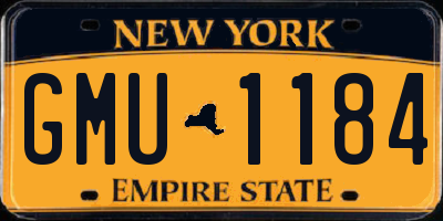 NY license plate GMU1184