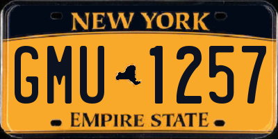 NY license plate GMU1257